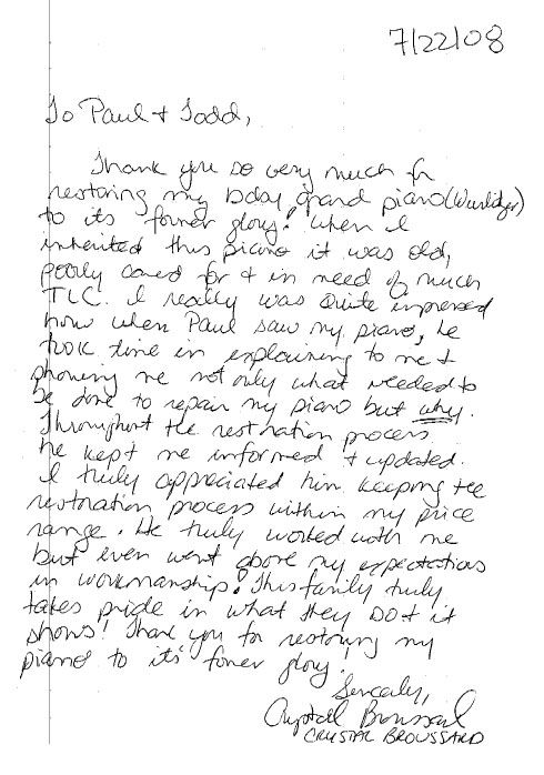 Letter from Crystal Broussard