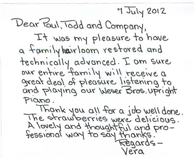 Letter from Vera