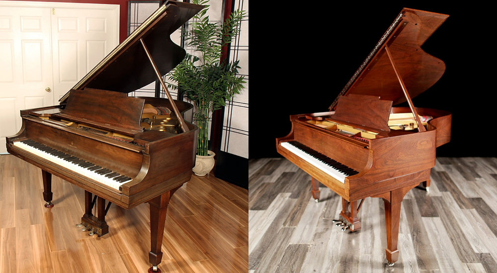1924 Steinway M before and after restoration